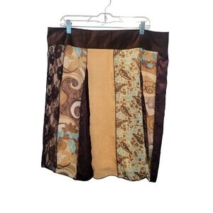 Fairy Whimsy XL Skirt Patchwork Flowy‎ Festival Cottagecore Silky Grunge Boho